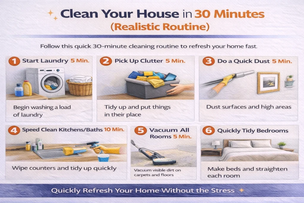 Clean Your House in 30 Minutes Realistic Routine