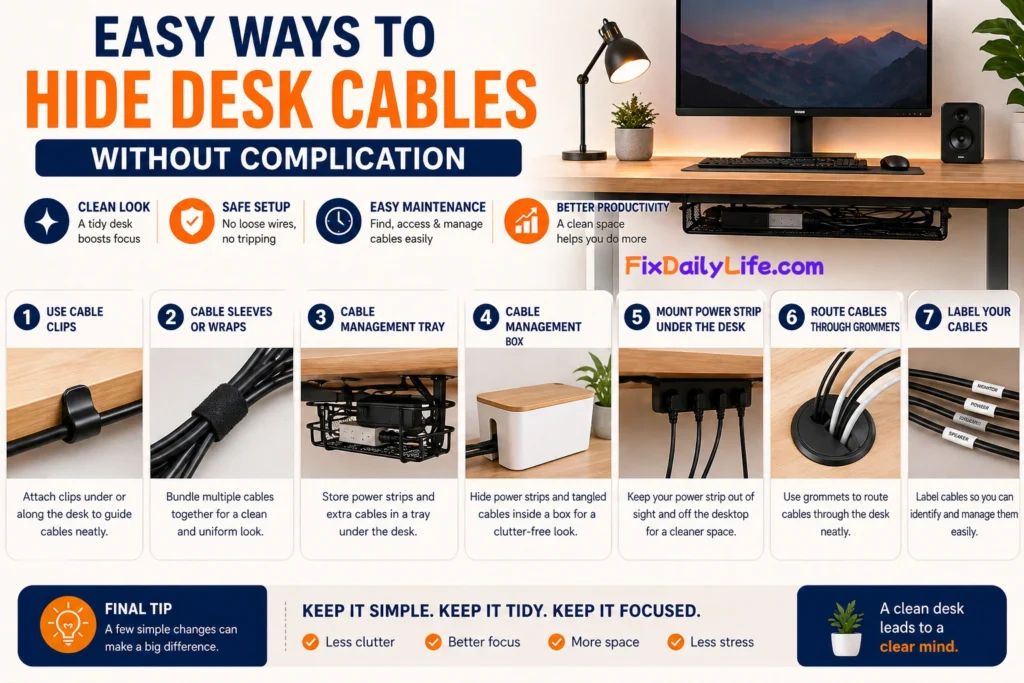 Easy Ways to Hide Desk Cables Without Complication