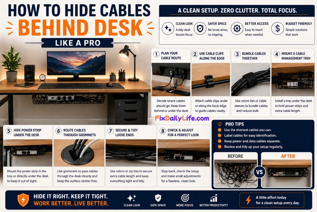 How to Hide Cables Behind Desk Like a Pro