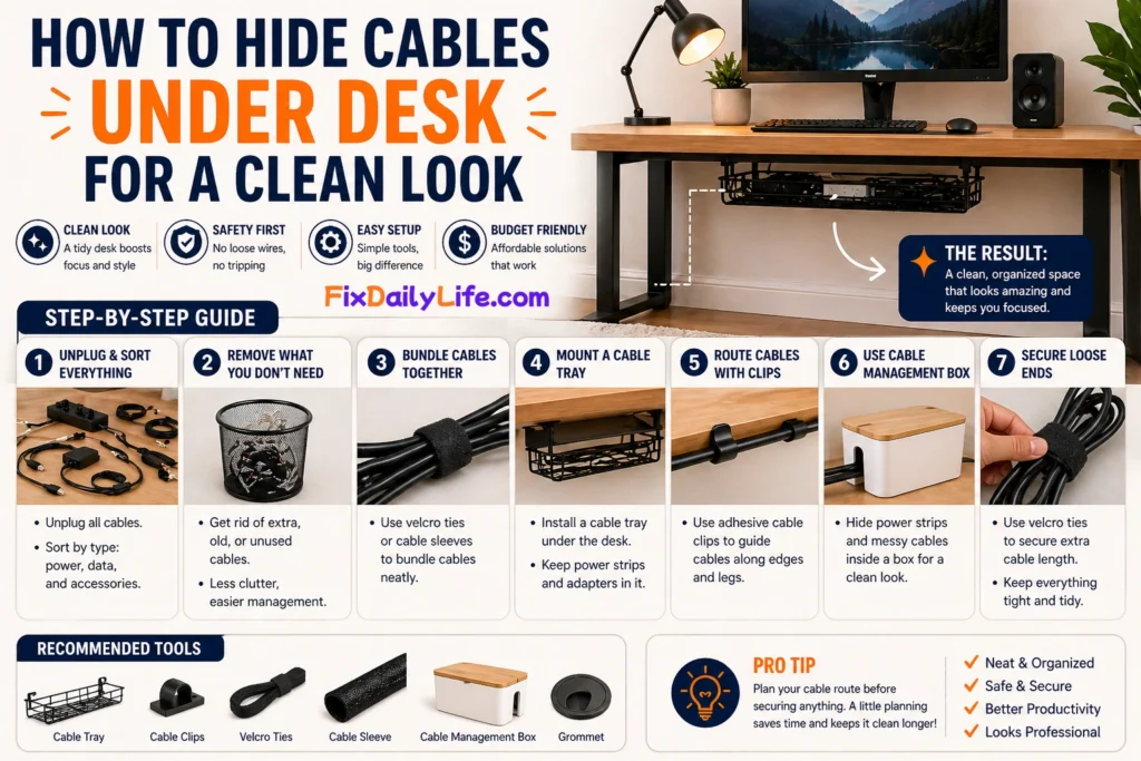 How to Hide Cables Under Desk for a Clean Look
