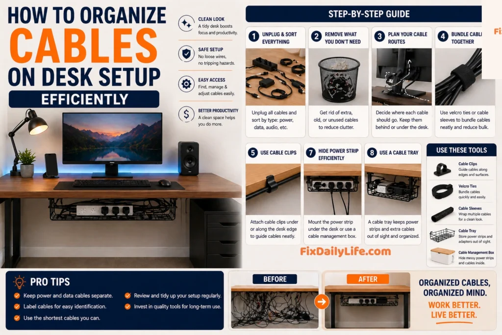 How to Organize Cables on Desk Setup Efficiently