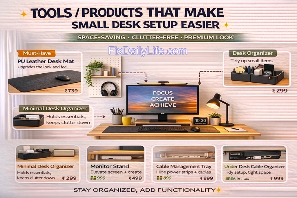 Tools / Products That Make Easier small desk setup ideas