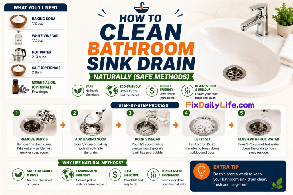 How to Clean Bathroom Sink Drain Naturally Safe Method